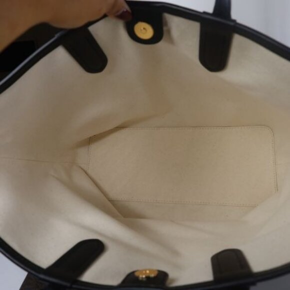 Monogram Michael Kors Eliza Large East West Open Tote Black/ Brown - Picture 8 of 8